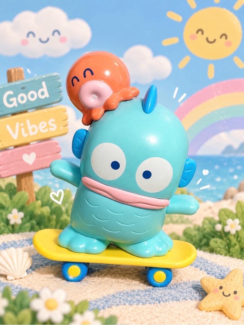 Adorable Hangyodon with Sayuri ๐ on a Skateboard Minisoโs Outdoor Life Series